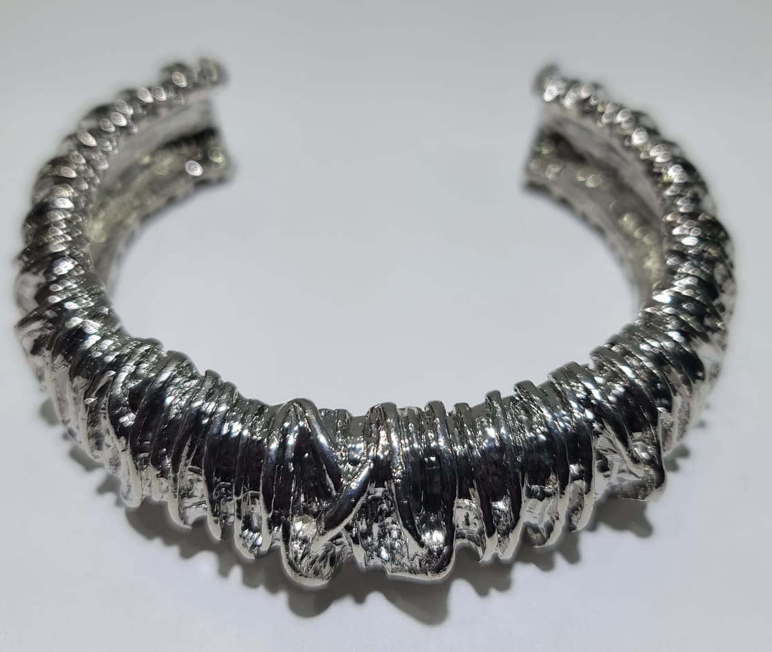 SILVER THICK CUFF BANGLE