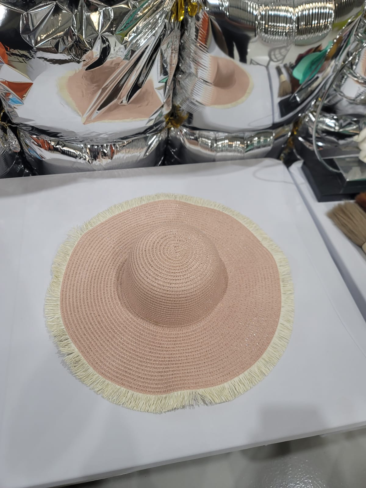 BASIC LIGHT PINK FRINGE HAT