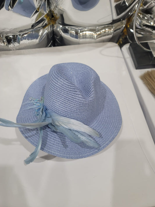 BLUE FEATHER HAT