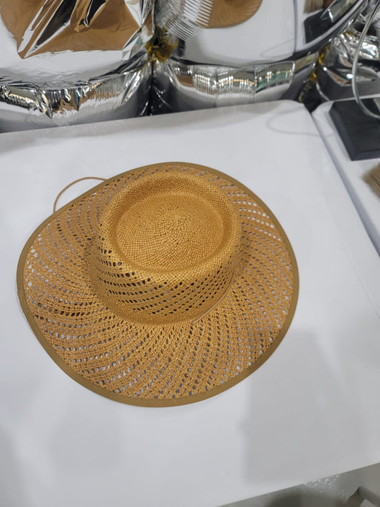 BROWN PERFORATED COWBOY HAT