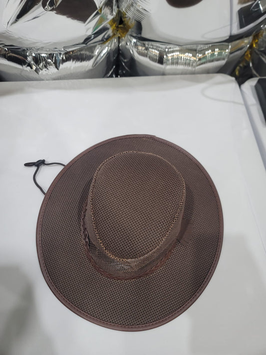 MESH BROWN COWBOY HAT