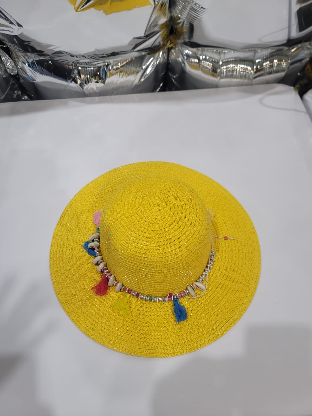 BEADED YELLOW HAT