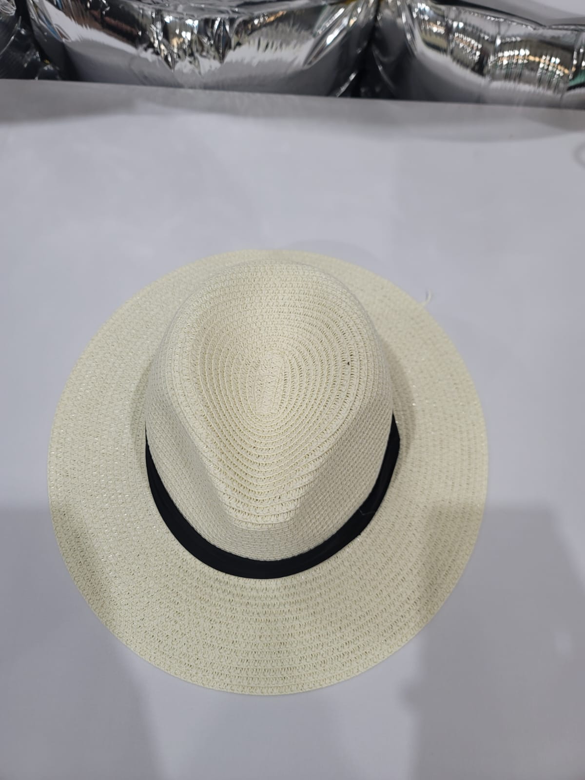OFF WHITE HAT WITH BLACK STRIP