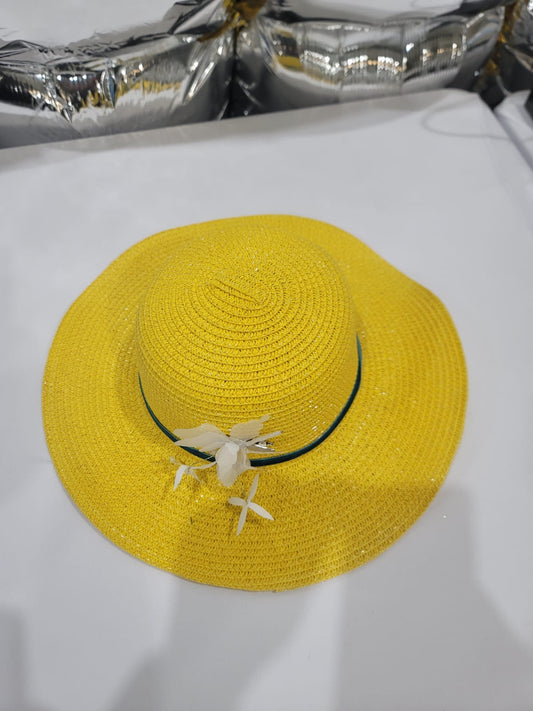 YELLOW LACED FUR HAT