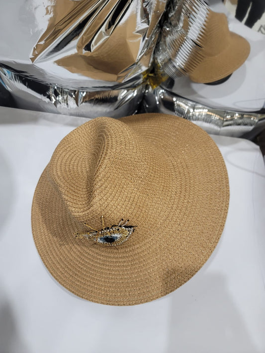 BROWN EVIL EYE HAT