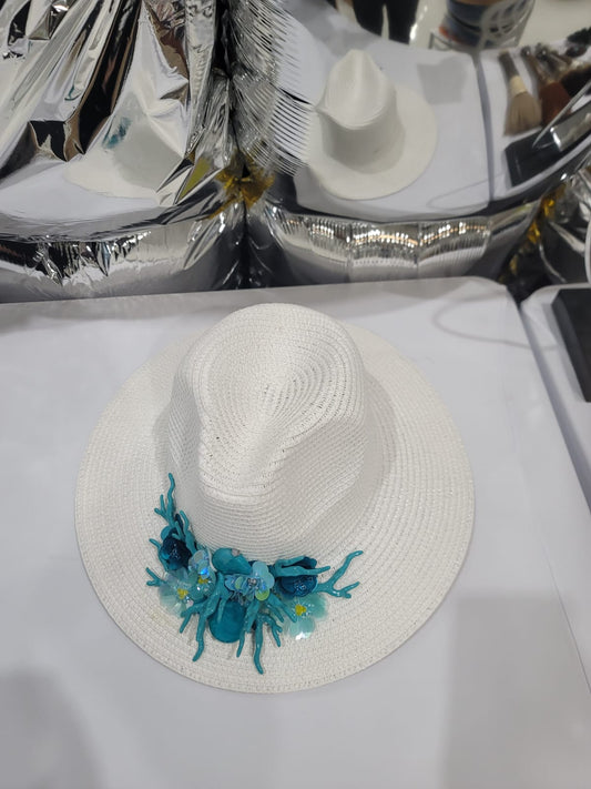 FLOWER BROOCHE HAT