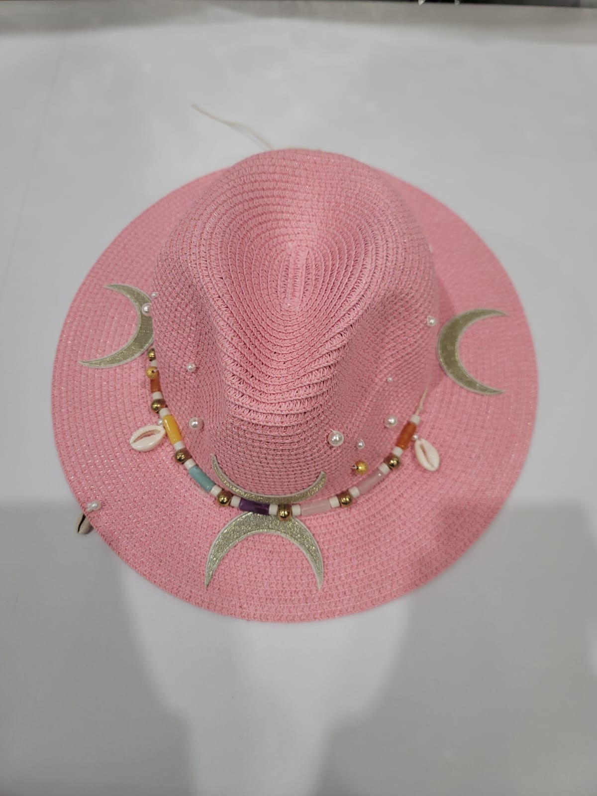 PINK COLORED CRESCENT HAT