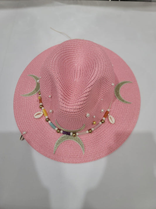 PINK COLORED CRESCENT HAT