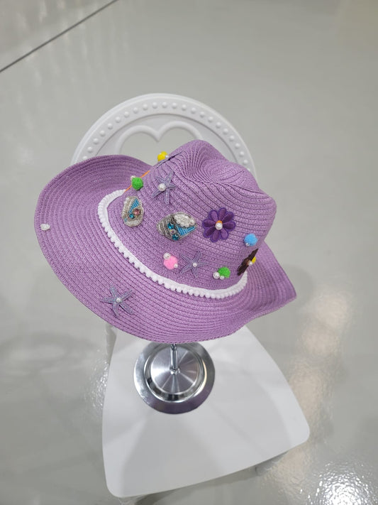 PURPLE FLOWER HAT
