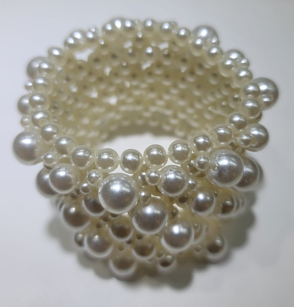 WOVEN PEARL WIDE BRACELET