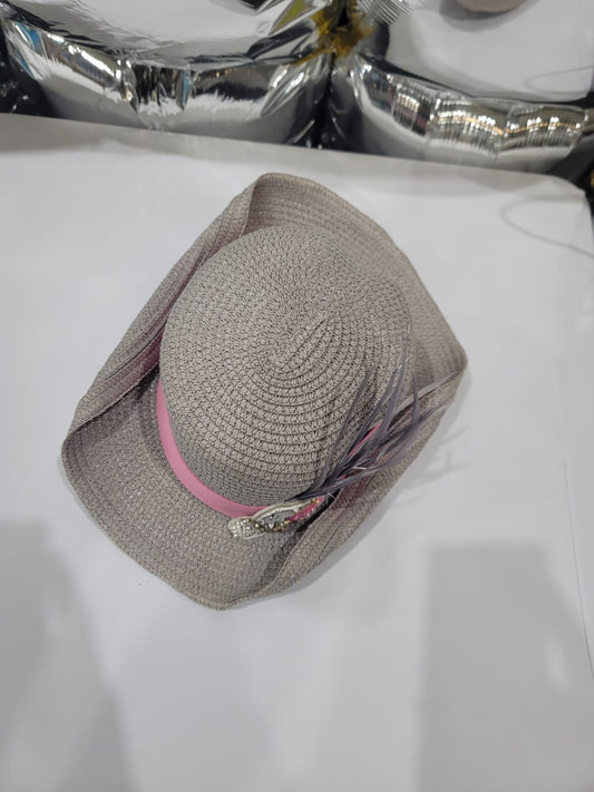 GREY EMBROIDERED FUR HAT