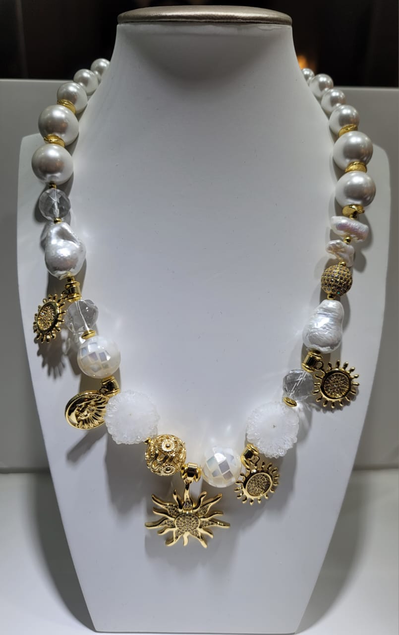 PEARL SEA SHELL CHOKER NECKLACE