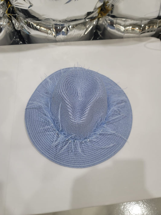 BLUE FUR LACED HAT