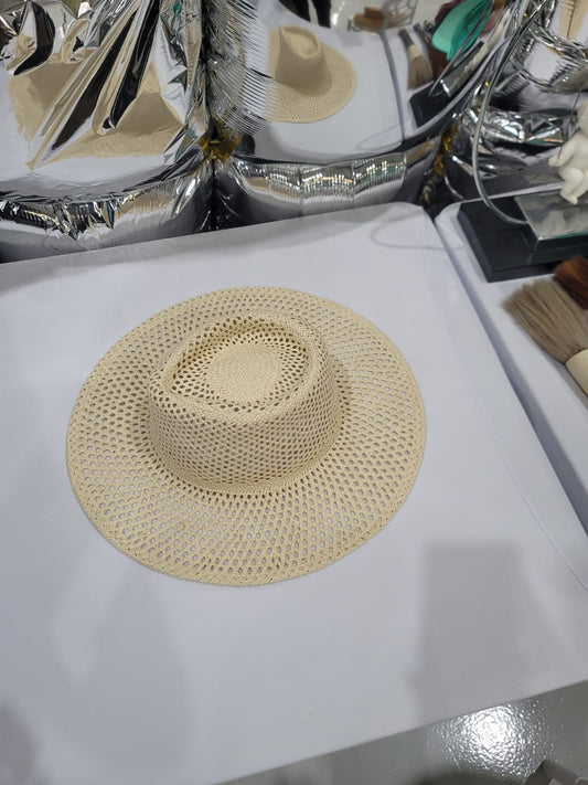FULLY PERFORATED BEIGE HAT