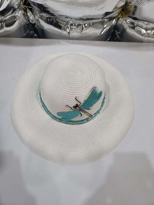 WHITE DRAGONFLY HAT