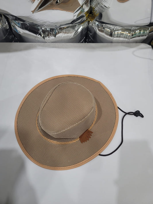 MESH LIGHT BROWN COWBOY HAT