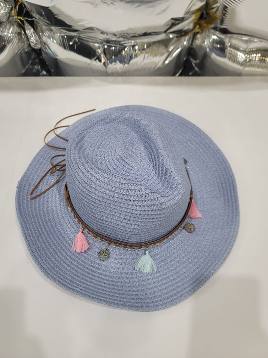 BLUE TASSEL LACED HAT