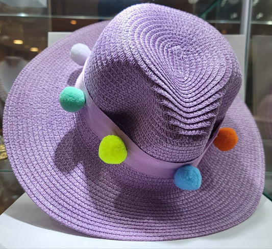 PURPLE POMPOM HAT