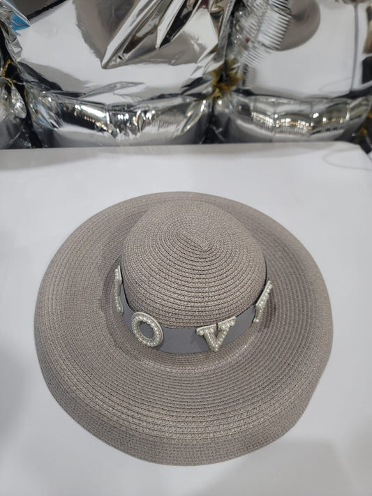 LOVE LETTERED GREY HAT
